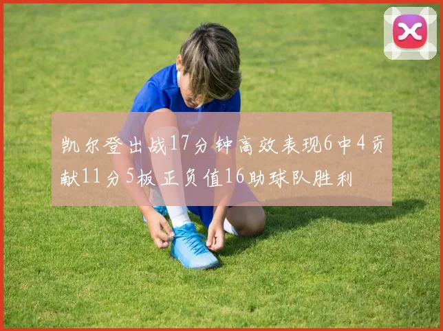凯尔登出战17分钟高效表现6中4贡献11分5板正负值16助球队胜利